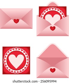 Envelope with heart postcard