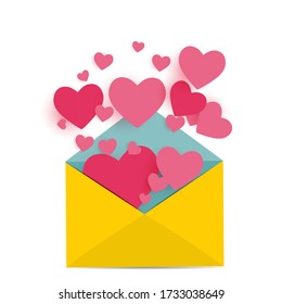 Envelope with Heart Symbol. Love and Feelings Background Design. Vector illustration EPS10
