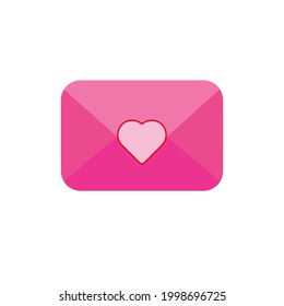 envelope with heart symbol. love letter icon
