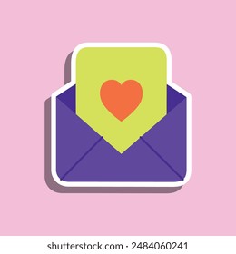 envelope with heart. Valentine day symbol