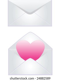 Envelope and heart, vector illustration