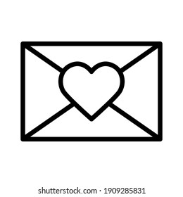 envelope with heart vector illustration, isolated on white background