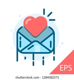 Envelope With Heart. Vector modern line design illustration icon