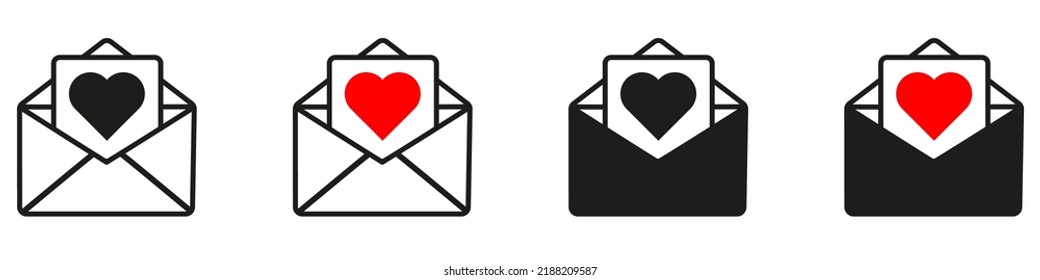 Envelope with Heart vector outline icon. Donation vector icon. Vektor illustration eps10 