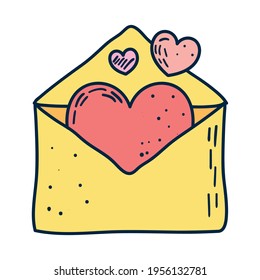envelope with hearts on background