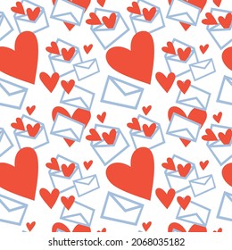 envelope with hearts pattern art