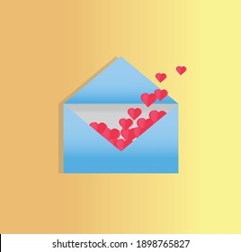 sobre con corazones. ilustración vectorial