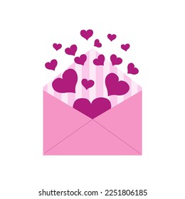 envelope with hearts vector illustration