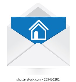 envelope with home icon 