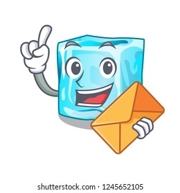 With envelope ice cubes wiht mascot on above