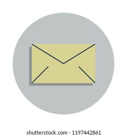 the envelope icon in badge style. One of web collection icon can be used for UI, UX