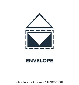 Envelope icon. Black filled vector illustration. Envelope symbol on white background. Can be used in web and mobile.