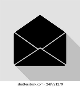 envelope icon - black illustration with long shadow