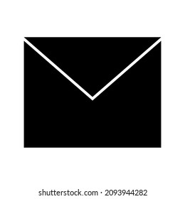 Umschlag-Symbol Schwarze Silhouette. Kommunikationshintergrund. E-Mail-Nachrichtenzeichen. Line Art. Vektorgrafik. Stockbild.