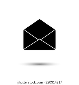envelope icon - black vector illustration 
