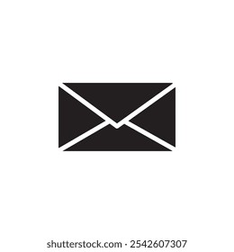 Ícone de envelope sinal de vetor preto e branco