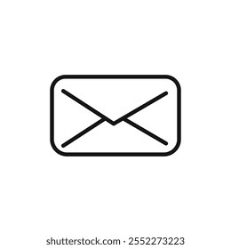 Envelope icon black and white vector outline sign