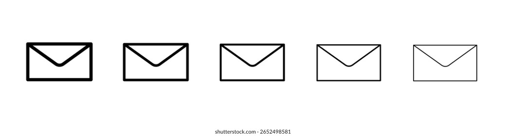Envelope icon black and white vector sign