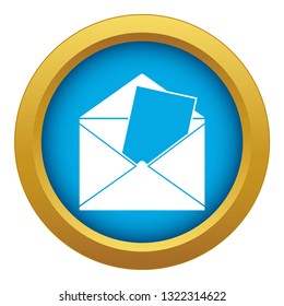 Envelope icon blue vector isolated on white background for any design
