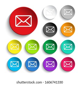 Envelope Icon Button Set Isolated Stock Vector (Royalty Free ...