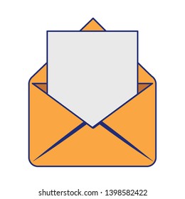 envelope icon cartoon blue lines