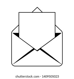 envelope icon cartoon isolated vector illustration graphic design black and white