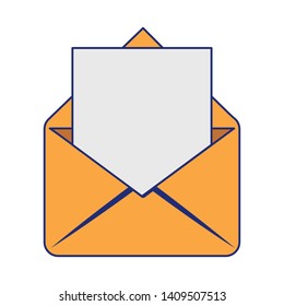 envelope icon cartoon isolated vector illustration graphic design