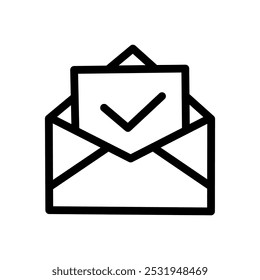 Envelope icon with check mark symbol for notifications