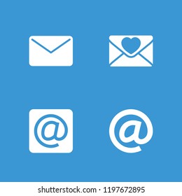 Envelope icon. collection of 4 envelope filled icons such as love letter, mail, email. editable envelope icons for web and mobile.