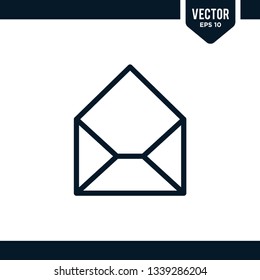 Envelope icon collection in outlined or line art style