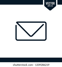 Envelope icon collection in outlined or line art style
