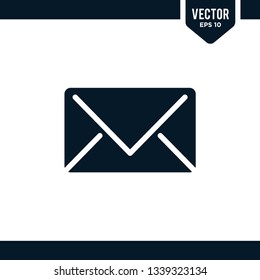 Envelope icon collection in solid color or glyph style