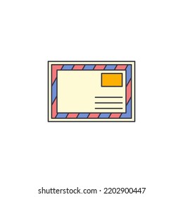 Envelope icon in color, isolated on white background 