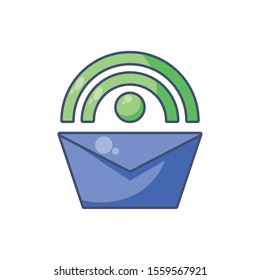 Envelope icon design, Digital technology communication social media internet web and wireless theme Vector illustration