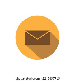 Envelope Icon Design, Letter, Colored, Shadow, Vector Illustration