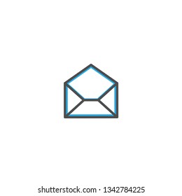 Envelope icon design. Stationery icon vector illustration