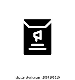 Icono de sobre Icono de diseño ilustración vectorial con papel de símbolo, oficina, carta, propuesta de negocio de publicidad