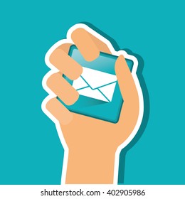 envelope icon design, vector illustration