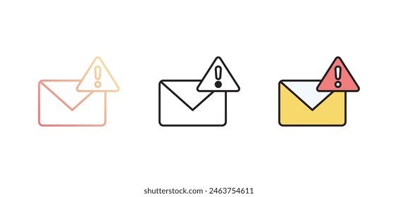 Envelope icon design with white background stock illustration