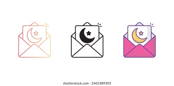 Envelope icon design with white background stock illustration
