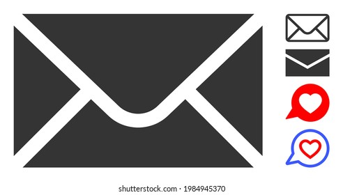 Icono de sobre diseñado en estilo plano. Icono de sobre vectorial aislado ilustraciones sobre un fondo blanco, estilo simple. Se agregaron algunos iconos similares.