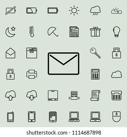 the envelope icon. Detailed set of minimalistic icons. Premium graphic design. One of the collection icons for websites, web design, mobile app on colored background