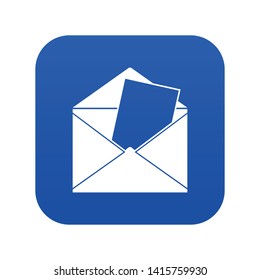 Envelope icon digital blue for any design isolated on white vector illustration