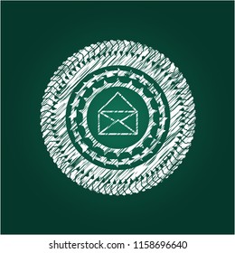 envelope icon drawn on blackboard