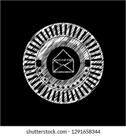 envelope icon drawn on a chalkboard