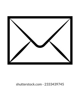 Icono de sobre, Icono de correo electrónico, Icono de bandeja de entrada Blanco y negro sobre fondo transparente