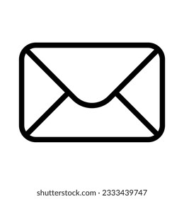 Icono de sobre, Icono de correo electrónico, Icono de bandeja de entrada Blanco y negro sobre fondo transparente