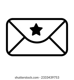 Envelope icon, Email Icon, Inbox Icon Black and White On Transparent Background