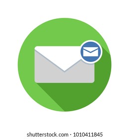 Envelope icon. Email icon with long shadow. Vector Flat Illustration