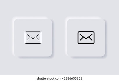 Briefumschlag-Symbol, E-Mail-Symbol - Mail-Symbol Symbol Symbol-Symbol-Symbol, Benachrichtigung neue Nachrichten-Symbole. Druckluftknöpfe. pneumorischer Stil